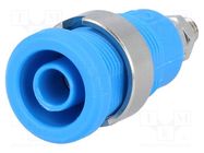 Connector: 4mm banana; socket; 36A; 1kV; blue; nickel plated ELECTRO-PJP