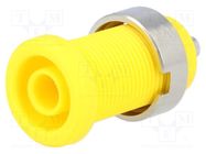 Connector: 4mm banana; socket; 25A; 1kV; yellow; nickel plated ELECTRO-PJP