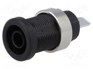 Connector: 4mm banana; socket; 36A; 1kV; black; nickel plated ELECTRO-PJP