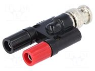 Adapter; 60VDC; 3A; banana 4mm socket x2,BNC male; 30VAC ELECTRO-PJP
