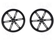 Wheel; black; Shaft: D spring; push-in; Ø: 90mm; Shaft dia: 3mm POLOLU