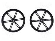 Wheel; black; Shaft: D spring; push-in; Ø: 90mm; Shaft dia: 3mm POLOLU