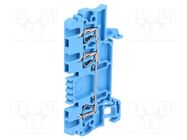 Splice terminal: rail; 1.5mm2; ways: 1; terminals: 3; blue; wemid WEIDMÜLLER