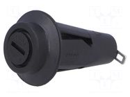Fuse holder; 5x20mm; 10A; on panel; black; 250VAC; UL94V-0; 5mΩ Stelvio Kontek
