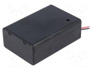 Holder; C,R14; Batt.no: 2; cables; black; 150mm COMF