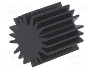 Heatsink; LED; Ø: 20mm; H: 20mm; black FISCHER ELEKTRONIK