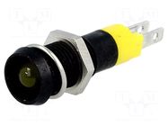 Indicator: LED; recessed; yellow; 24÷28VDC; Ø8.2mm; IP67; metal SIGNAL-CONSTRUCT