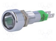 Indicator: LED; flat; green; 24÷28VDC; 24÷28VAC; Ø8.2mm; IP67; brass 