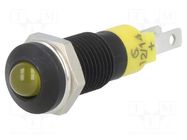 Indicator: LED; prominent; yellow; 12÷14VDC; Ø8.2mm; IP40; metal SIGNAL-CONSTRUCT