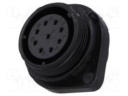 Socket; SP21; female; PIN: 9; IP68; 5A; soldering; 500V; 0.75mm2 WEIPU