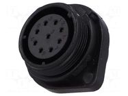 Connector: circular; socket; female; PIN: 9; IP68; SP21; 5A; 500V WEIPU