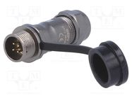 Plug; ST12; male; PIN: 4; IP67; 5÷8mm; 5A; soldering; for cable; 200V WEIPU