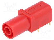 Connector: 4mm banana; socket; 24A; 1kV; red; gold-plated; -25÷80°C SCHÜTZINGER