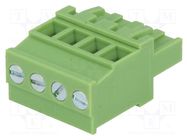 Pluggable terminal block; 5mm; ways: 4; angled 90°; plug; female XINYA