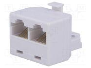 Splitter; Layout: 8p8c; RJ45 socket x2,RJ45 plug 