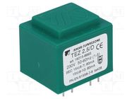 Transformer: encapsulated; 2.5VA; 230VAC; 15V; 15V; 83.3mA; 83.3mA BREVE TUFVASSONS