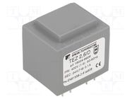 Transformer: encapsulated; 2.5VA; 400VAC; 24V; 104.1mA; PCB; IP00 BREVE TUFVASSONS