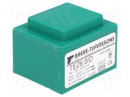 Transformer: encapsulated; 6VA; 230VAC; 6V; 6V; 500mA; 500mA; PCB BREVE TUFVASSONS