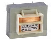 Transformer: mains; 2VA; 230VAC; 24V; 60mA; screw type; IP00 INDEL