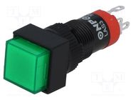 Switch: push-button; Pos: 2; SPDT; 0.5A/250VAC; 1A/24VDC; ON-(ON) 