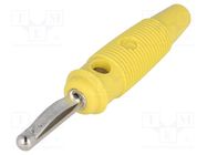 Connector: 4mm banana; plug; 16A; 60VDC; yellow; 3mΩ; 1.5mm2 HIRSCHMANN T&M