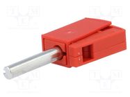 Connector: 4mm banana; plug; 20A; 42V; red; non-insulated; 40mm WAGO