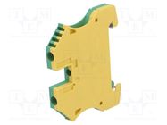 Splice terminal: rail; 4mm2; ways: 1; terminals: 2; yellow-green 