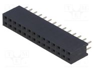 Connector: pin strips; socket; female; PIN: 28; straight; 2.54mm CONNFLY