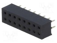 Connector: pin strips; socket; female; PIN: 16; straight; 2mm; THT CONNFLY