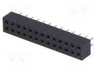 Connector: pin strips; socket; female; PIN: 26; straight; 2mm; THT CONNFLY