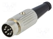 Connector: DIN; plug; male; PIN: 8; Layout: 270°; straight; for cable DELTRON