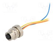 Connector: M12; socket; PIN: 4; female; D code-Ethernet; cables LUMBERG AUTOMATION