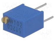 Potentiometer: mounting; multiturn; 1kΩ; 250mW; ±10%; linear; THT BOURNS