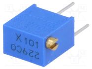 Potentiometer: mounting; multiturn; 100Ω; 250mW; ±10%; linear; THT BOURNS