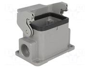 Enclosure for connectors: HDC; size 6B; Han® B; IP65; with latch HARTING