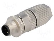 Connector: M12; plug; PIN: 4; male; HARAX; 32V; straight; IP67; IDC HARTING
