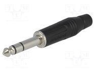 Connector: Jack 6,3mm; plug; male; stereo; ways: 3; straight; black AMPHENOL