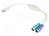 Adapter USB-PS2; PS/2 socket x2,USB A plug VCOM