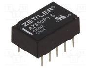 Relay: electromagnetic; DPDT; Ucoil: 5VDC; 1A; 0.5A/125VAC; AZ850 ZETTLER