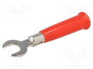 Connector: fork terminals; plug; 60VDC; red; 6mm; on cable 