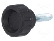 Knob; Ø: 16mm; Ext.thread: M4; 16mm; H: 13mm; polyamide; knurled ELESA+GANTER