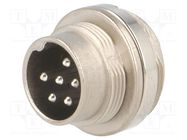 Connector: M16; socket; male; soldering; PIN: 6; 5A; 300V; IP65,IP67 AMPHENOL