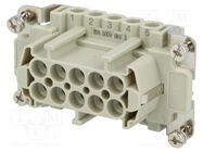 Connector: HDC; female; CNE; PIN: 10; 10+PE; size 57.27; 16A; 500V ILME