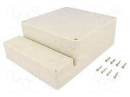 Enclosure: wall mounting; X: 160mm; Y: 211mm; Z: 71mm; ABS; grey; IP65 COMBIPLAST