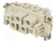 Connector: HDC; contact insert; female; CX; PIN: 4; 4+PE; size 77.27 ILME