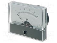 Ammeter; on panel; I DC: 0÷5A; Class: 2; Int.resist: 12mΩ; Ø38mm 