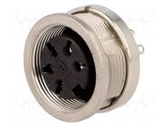 Connector: M16; socket; female; PIN: 5; 5A; 300V; C091D; soldering AMPHENOL
