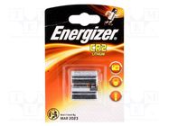 Battery: lithium; CR2; 3V; non-rechargeable; Ø16x27mm; 2pcs; PHOTO ENERGIZER