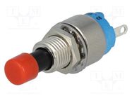 Switch: push-button; Pos: 2; SPST-NO; 0.6A/125VAC; 1A/30VDC; 9600 APEM