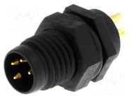 Connector: M8; male; PIN: 4; 3A; 30V; IP67; straight; socket; plastic AMPHENOL LTW